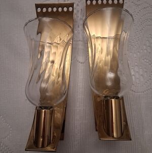 Partylite Brass Coated  Wall Sconces